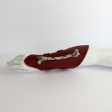 Leather and Resin Bone Bracers - Oxblood Red Leather